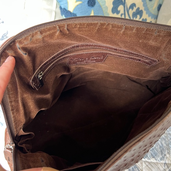 Cleo & Patek Paris Rich Brown Genuine Ostrich Embossed Leather Purse - Picture 8 of 10